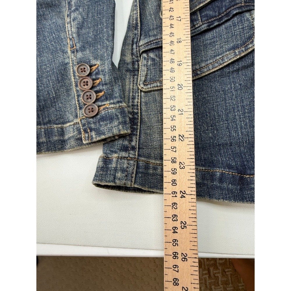 Lauren Ralph Lauren Womens Blue Denim Blazer Jacket Medium Wash Small VINTAGE - Picture 5 of 10